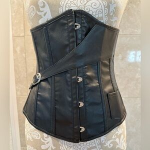 Sexy faux leather corset belt